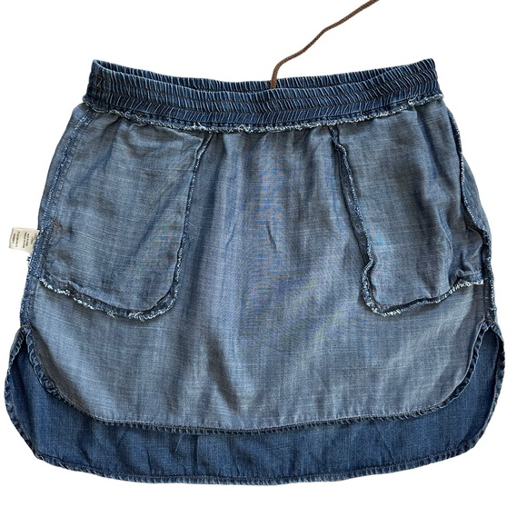 Anthropologie Cloth & Stone Denim Chambray Mini Skirt Women's  Size Medium - Picture 5 of 7